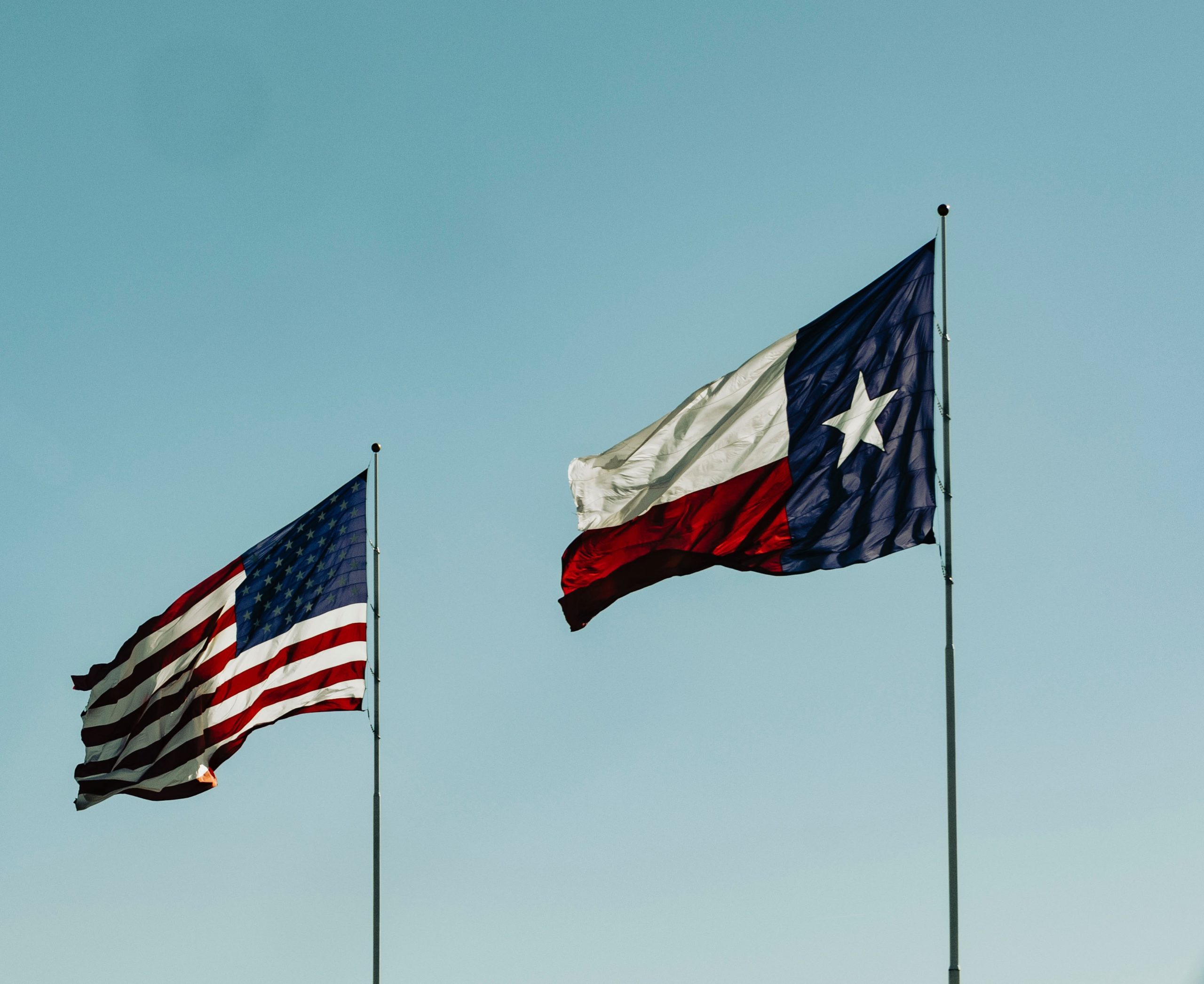 Texas And US Flag